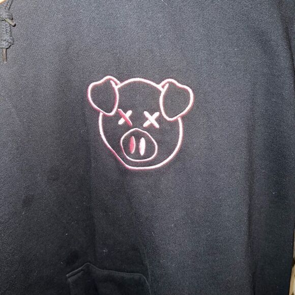 Shane Dawson x Jeffree star logo pink pig black hoodie size M - Picture 2 of 5